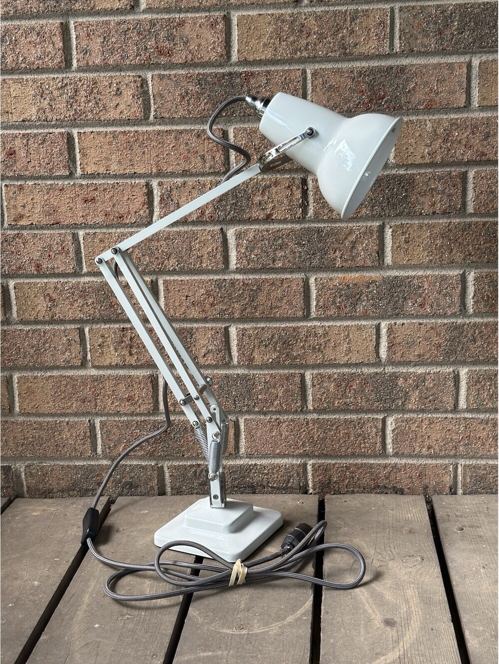 Vintage Anglepoise Original 1227 Mini Desk Lamp Linen White Carwardine